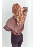 Loose, insulated sweatshirt with leggings, brown FI693 - Online store - Boutique